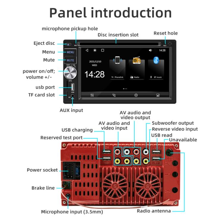 6.2 inch Bluetooth AUX Mobile Phone Interconnection USB Interface Car DVD 6.2 inch Bluetooth AUX Mobile Phone Interconnection USB Interface Car DVD
